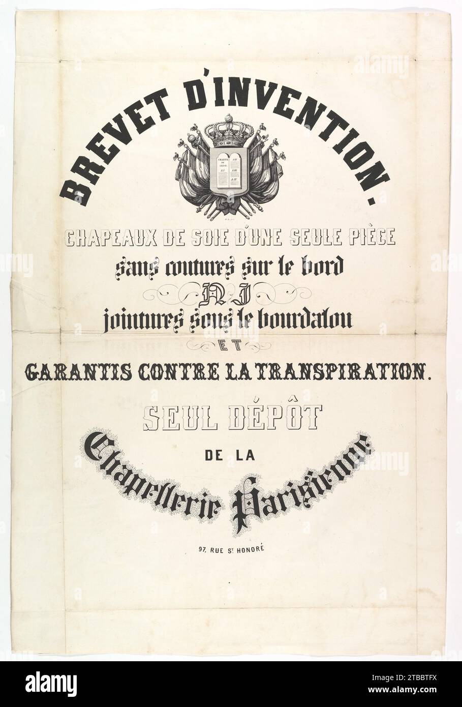 Brevet d'Invention. Chapeaux de soie d'une seule piece... 1926 di Anonymous, francese, XIX secolo Foto Stock
