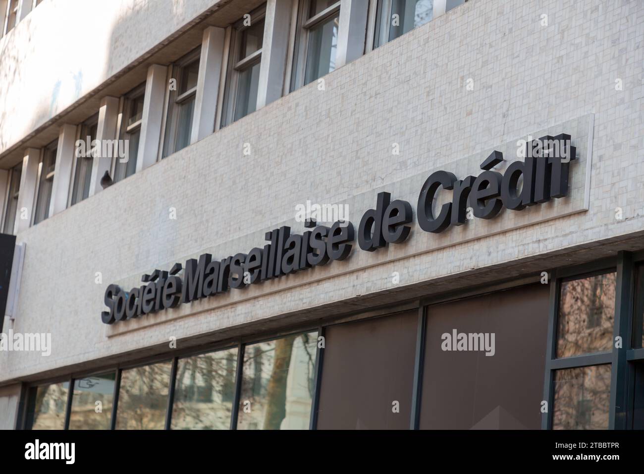 Marsiglia, Francia - 28 gennaio 2022: Filiale della Societe Marseillaise de Credit, banca nazionale francese di Marsiglia, Francia. Foto Stock