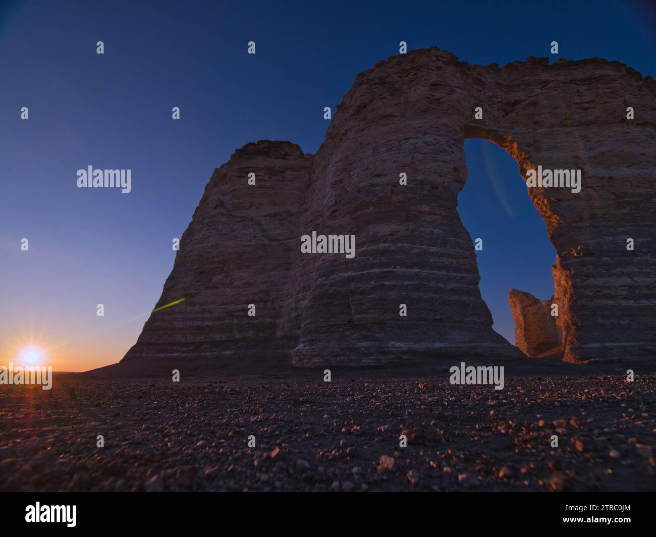 monument rocks, piramidi di gesso, formazione rocciosa a lewis, kansas Foto Stock