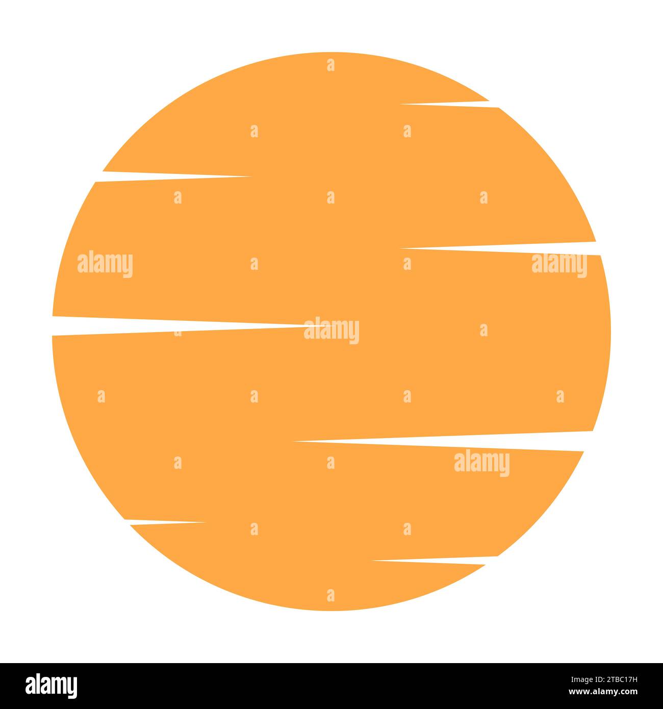 Cartone animato Orange Sun in stile anni '80, icona del sole caldo Illustrazione Vettoriale