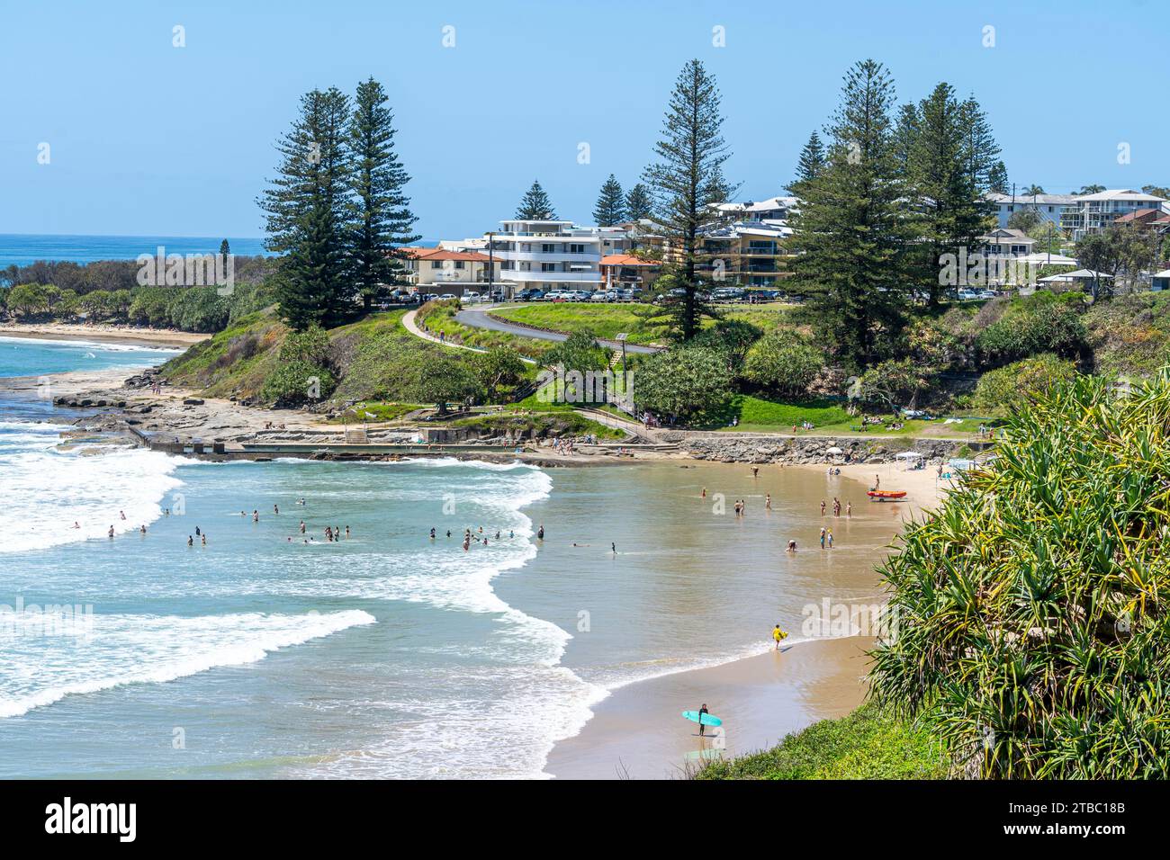 Spiaggia principale di nuoto a Yamba, NSW Australia Foto Stock