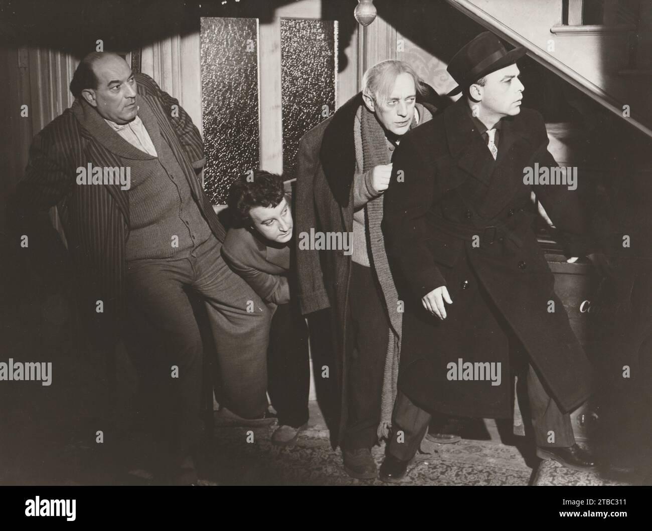 The Ladykillers (Rank, 1955). Con Alec Guinness, Herbert Lom, Peter Sellers, Cecil Parker e Danny Green. Ealing Studios Foto Stock