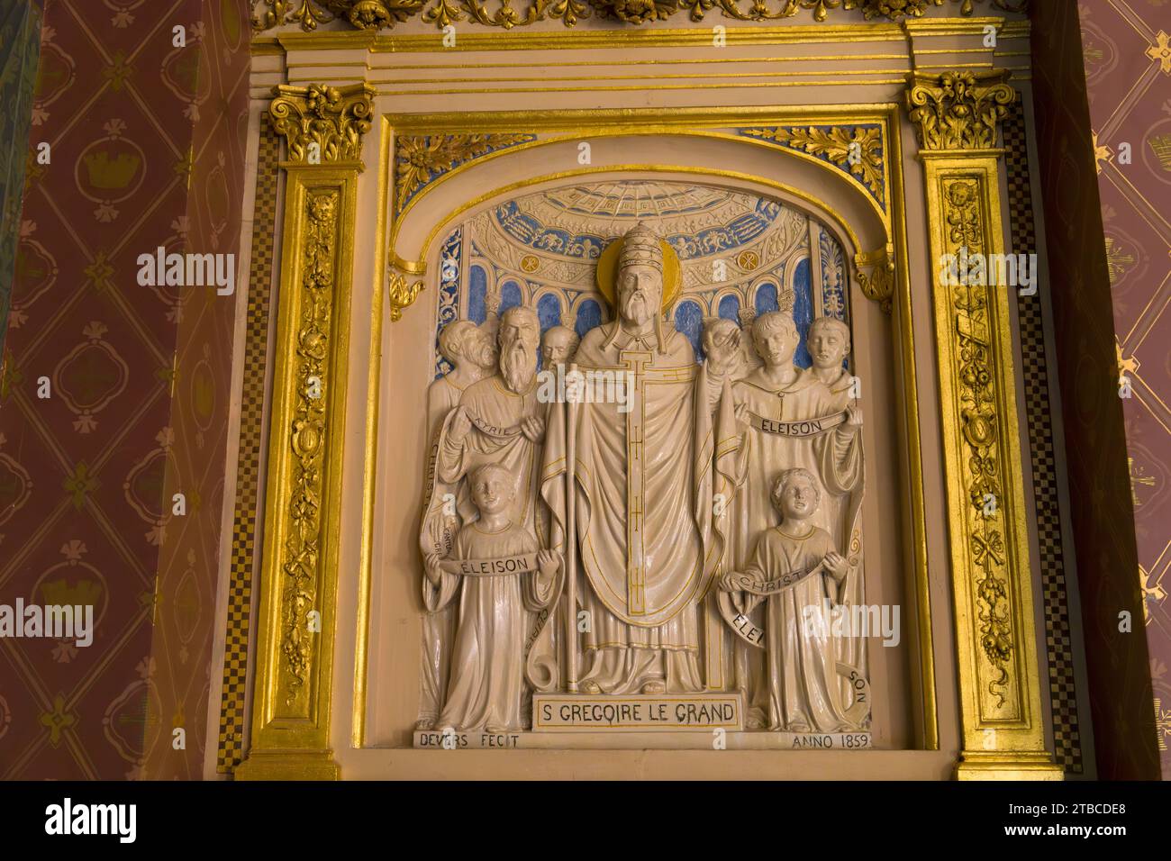 Monumento a San Gregorio Magno (Papa Gregorio i) nella chiesa di Saint-Eustache, Parigi, Francia Foto Stock