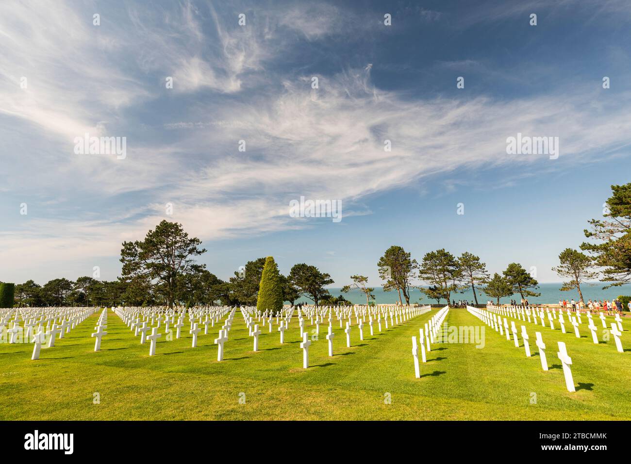 American cementery a Colleville-sur-Mer, Calvados, basse-Normandie, Francia Foto Stock