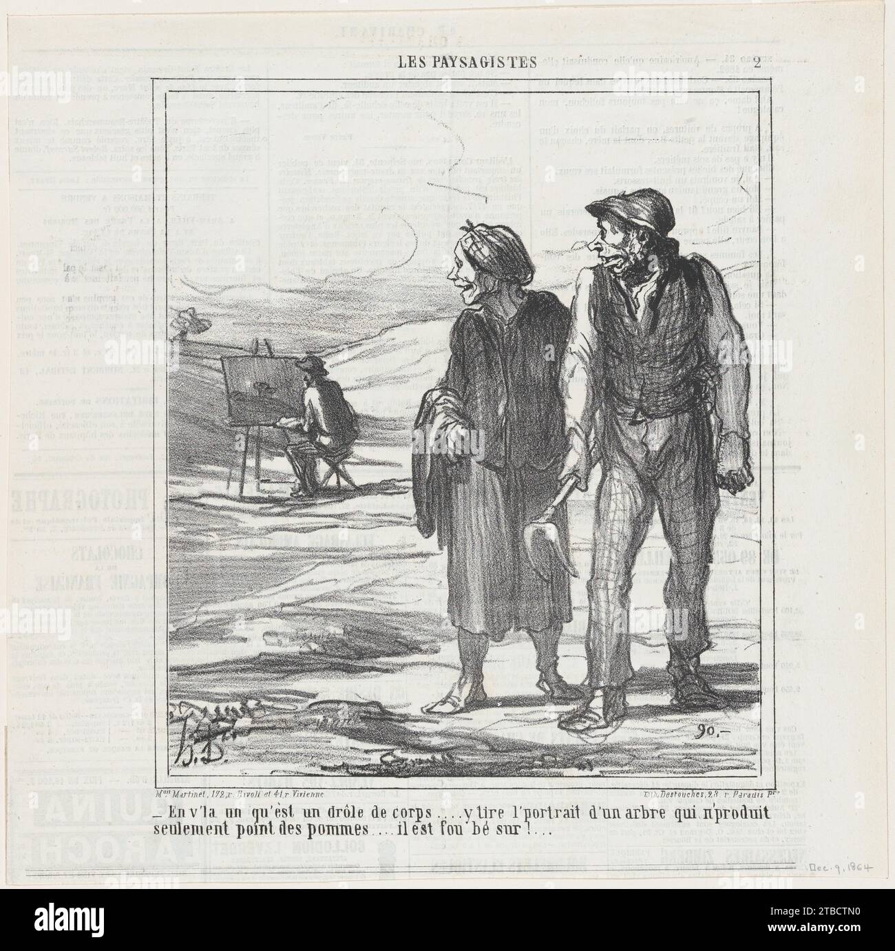 CE n'è uno strano... da "i pittori del paesaggio", pubblicato su le Charivari, 9 dicembre 1864 1922 da Aaron Martinet Foto Stock