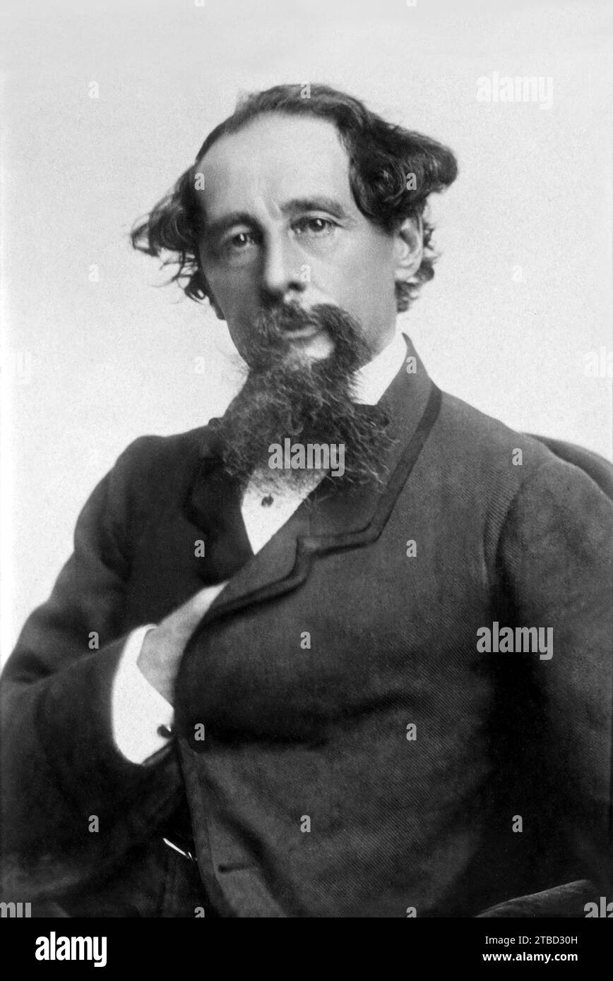 1860 c. , Londra , GRAN BRETAGNA : lo scrittore britannico CHARLES DICKENS ( 1812 - 1870 ) , autore di Oliver Twist ( 1837 ) , David Copperfield ( 1850 ) . Foto della London Stereoscopic Company . - Legato - SCRITTORE - LETTERATURA - Letteratura - STORIA - FOTO STORICHE - barba - ARCHIVIO GBB Foto Stock