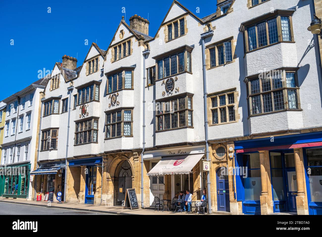 The Rose Tearoom on the High Street (A420) a Oxford City Centre, Oxfordshire, Inghilterra, Regno Unito Foto Stock