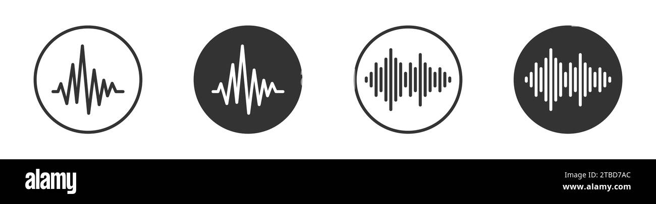 Icona onda sonora. Icona sinusoide. Illustrazione vettoriale Illustrazione Vettoriale