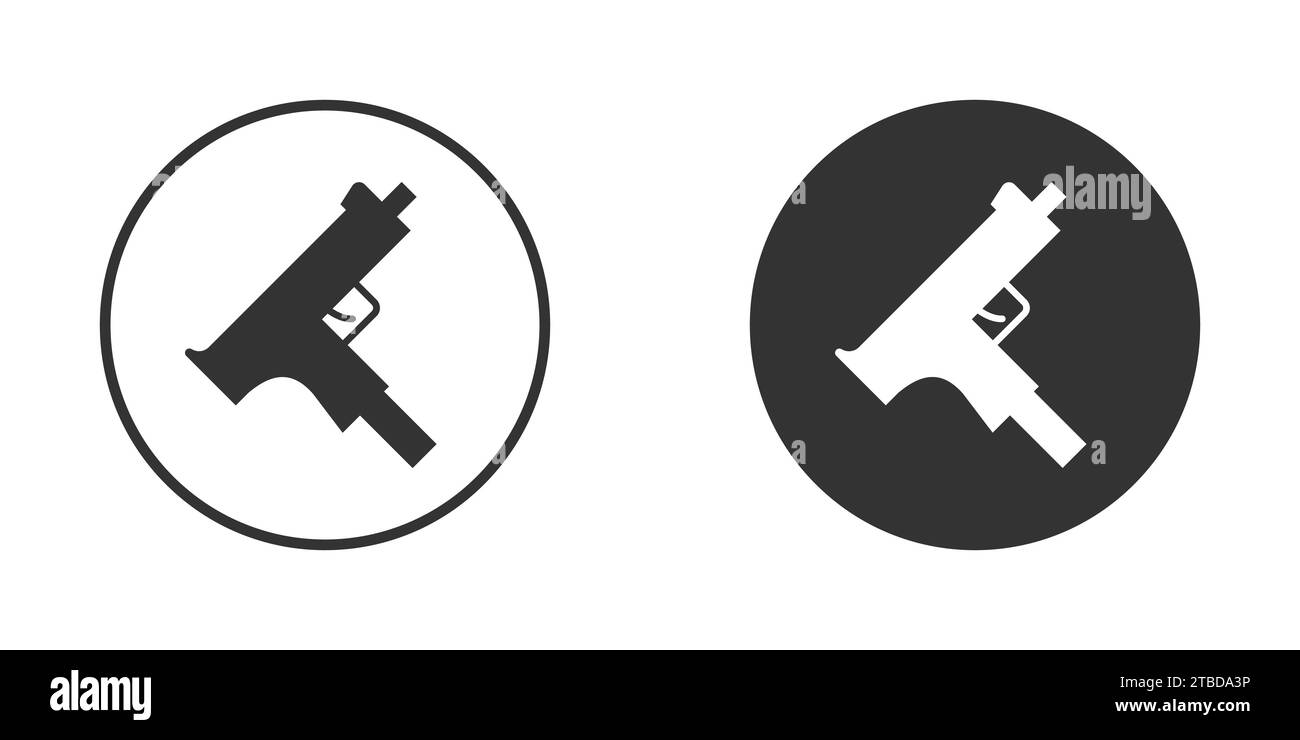 Icona semplice della pistola Uzi. Illustrazione del vettore piatto Illustrazione Vettoriale