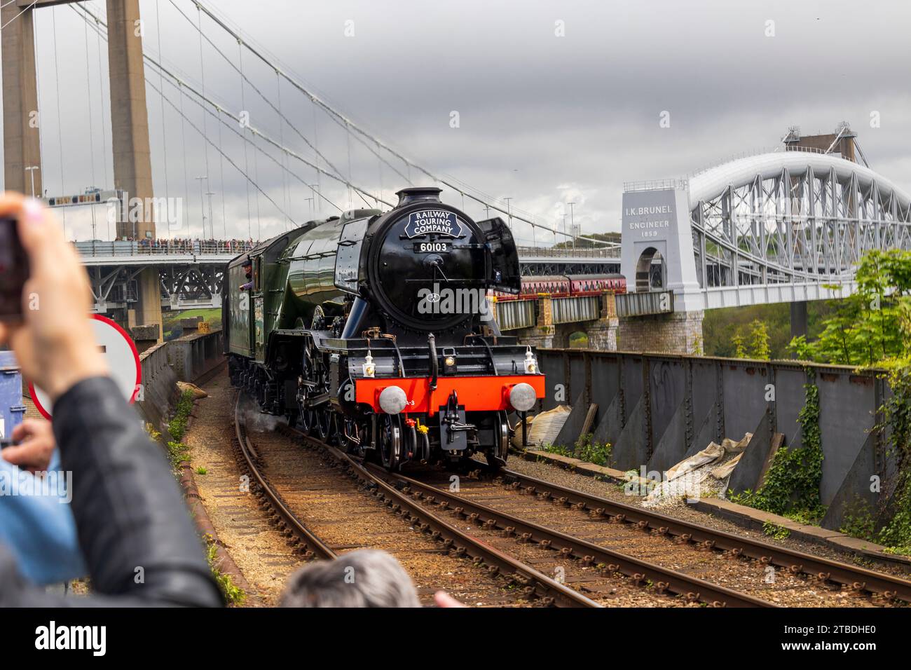 Flying Scotsman arriva in Cornovaglia Foto Stock