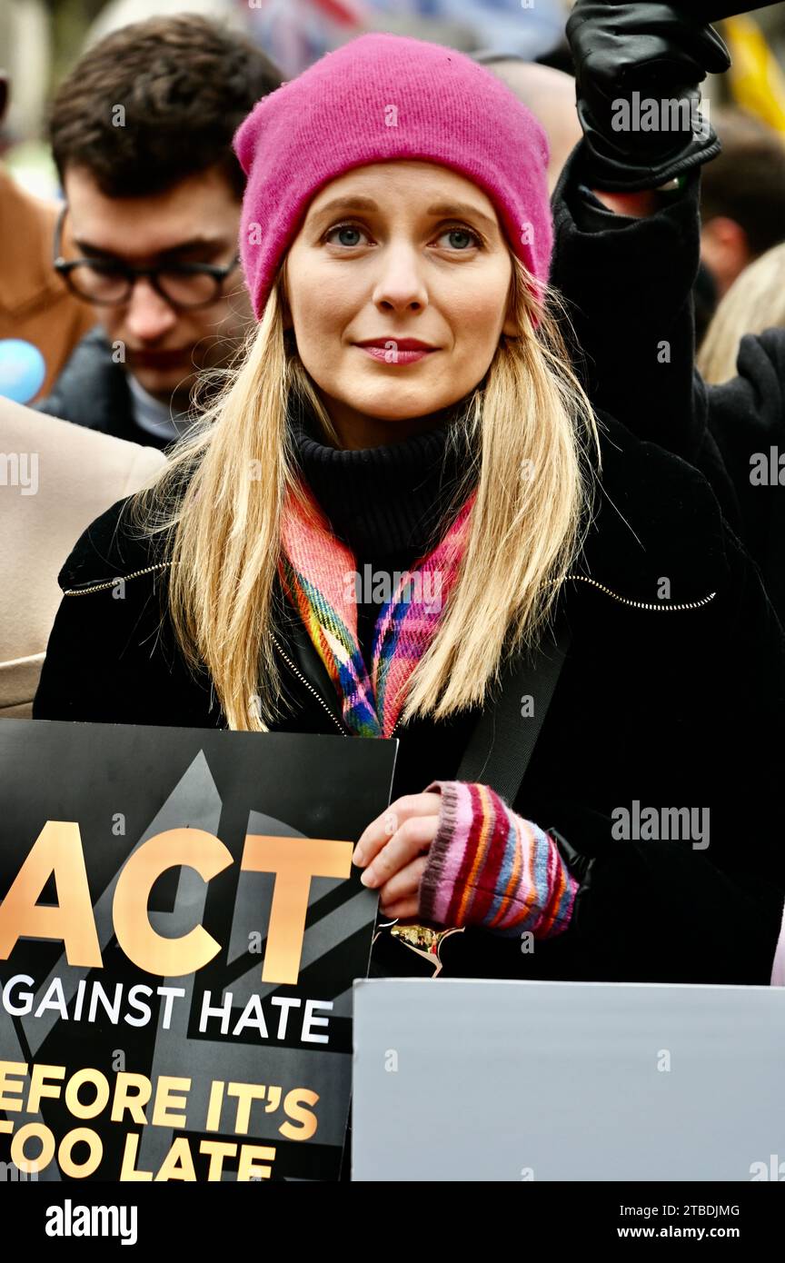 Rachel Riley, March Against Antisemitism, Royal Courts of Justice, Londra, Regno Unito Foto Stock