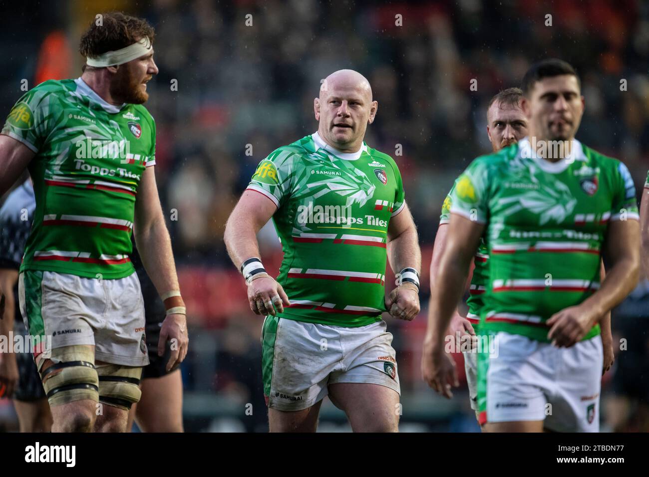 Leicester Tigers Dan Cole in azione durante il Gallagher Premiership Rugby Match tra Leicester Tigers e Newcastle Falcons a Mattioli Woods Welf Foto Stock