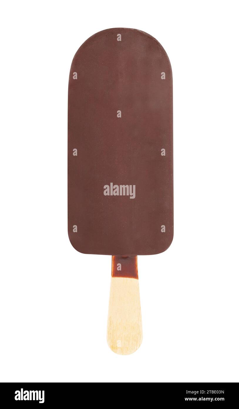 gelato su bastone isolato su bianco Foto Stock