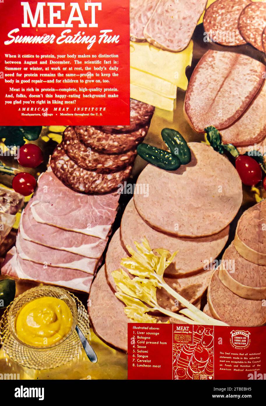 1947 American Meat Institute ad Foto Stock