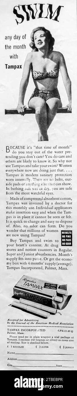 1947 Tampax ad Foto Stock