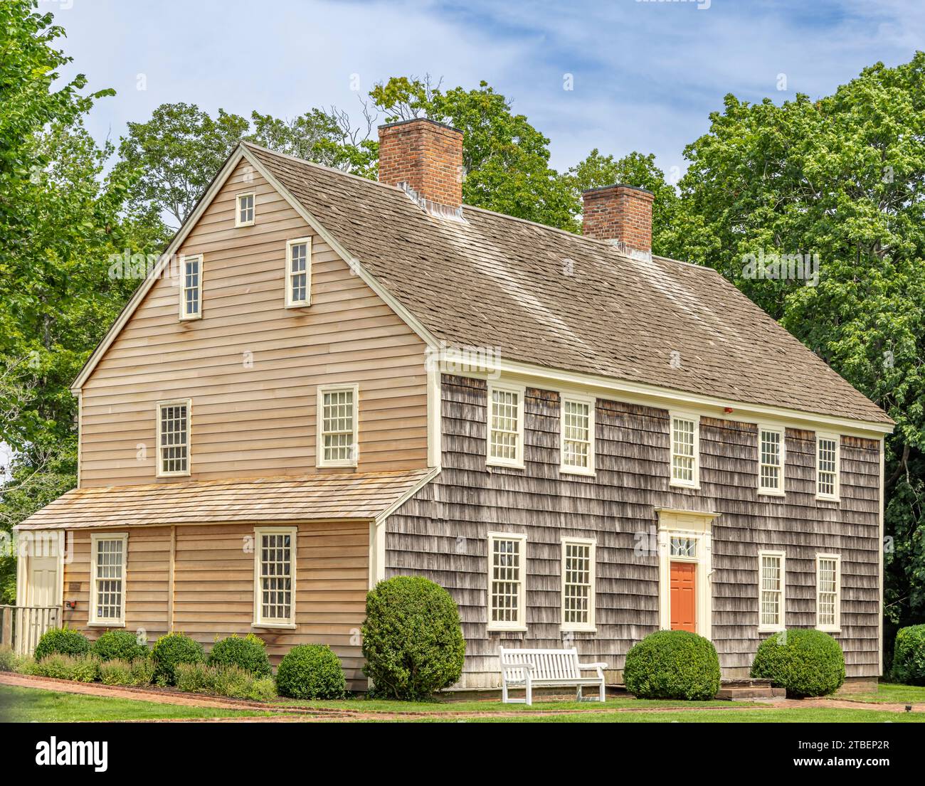 Immagine esterna del Sag Harbor Customs House sulla strada principale Foto Stock