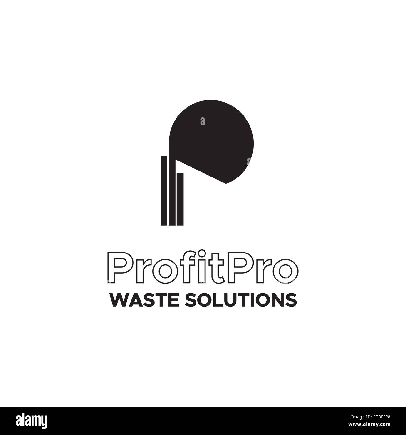 P disegno del logo Lettermark per un'azienda di gestione dei rifiuti Illustrazione Vettoriale