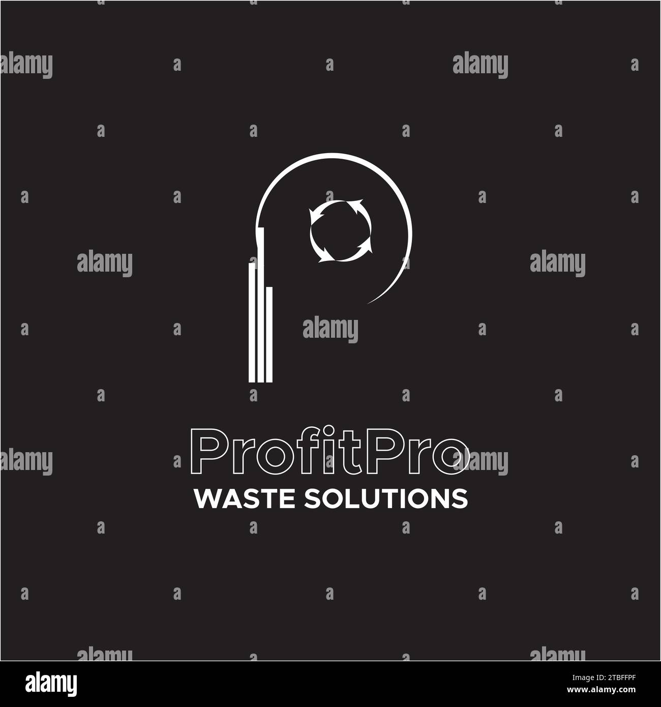Design del logo Waste Solutions con simbolo di riciclaggio per un ambiente pulito Illustrazione Vettoriale