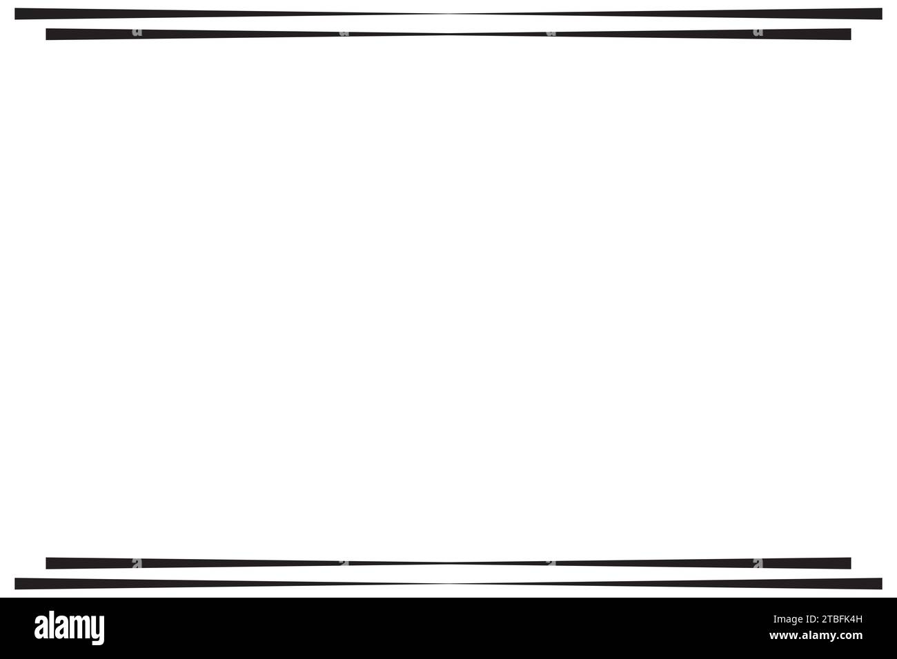 Design del bordo del rettangolo con sfondo bianco, fame e bordi Foto Stock