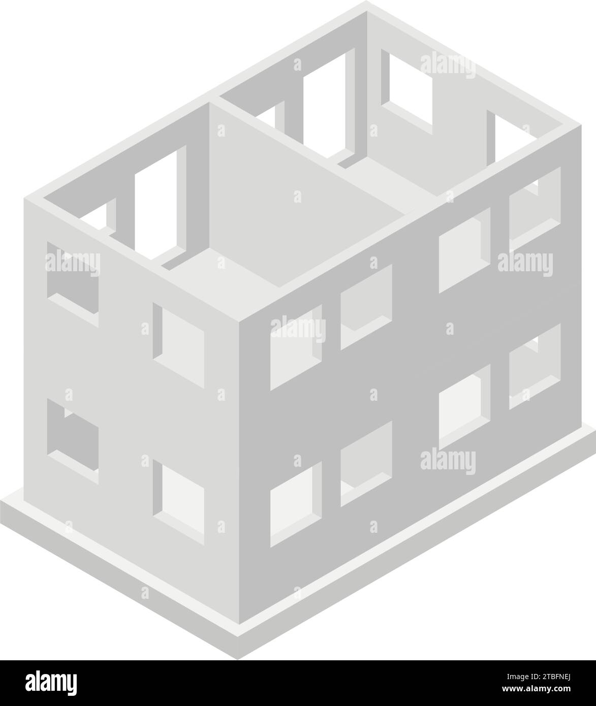 Costruzione di pareti in cemento armato (RC), illustrazioni isometriche di strutture edili, illustrazione vettoriale Illustrazione Vettoriale