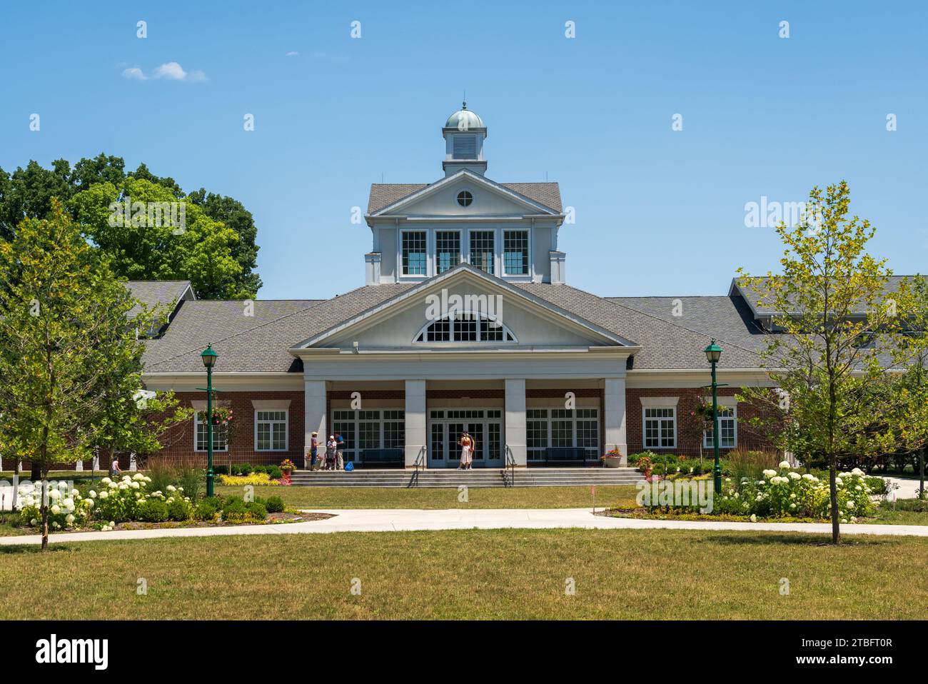 Centro di accoglienza presso il Carillon Historical Park, museo di Dayton, Ohio, USA Foto Stock