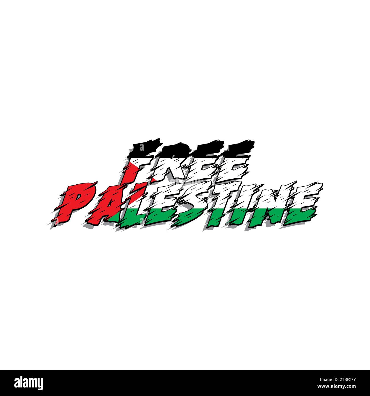Free Palestine Design. Palestine Flag Vector Illustrazione Vettoriale
