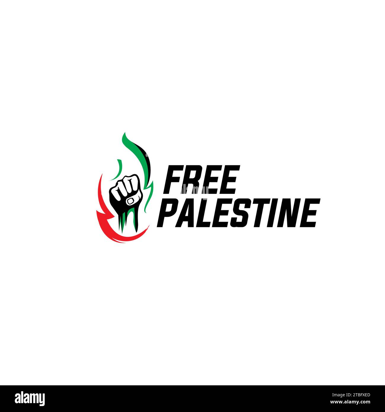 Free Palestine Design Simple. Logo FIST Illustrazione Vettoriale