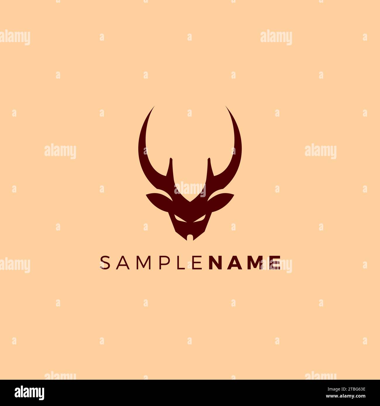 Design semplice del logo Deer. Logo Deer Animal Illustrazione Vettoriale