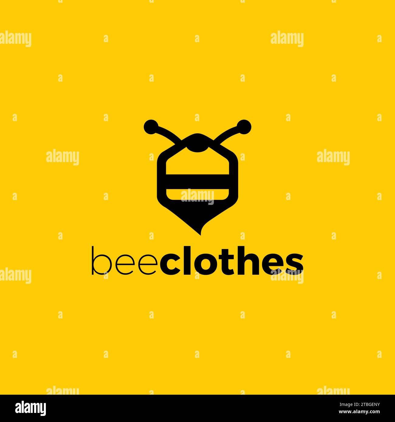 Bee Clothes Logo Simple. Icona Bee Illustrazione Vettoriale