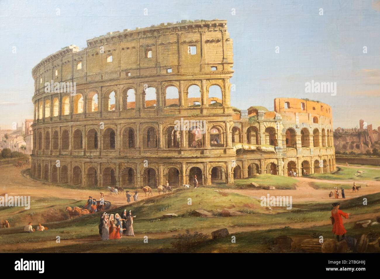 Torino, Italia - maggio 2023: Il Colosseo, il dipinto Gaspare Vanvitelli, Roma 1736 Foto Stock
