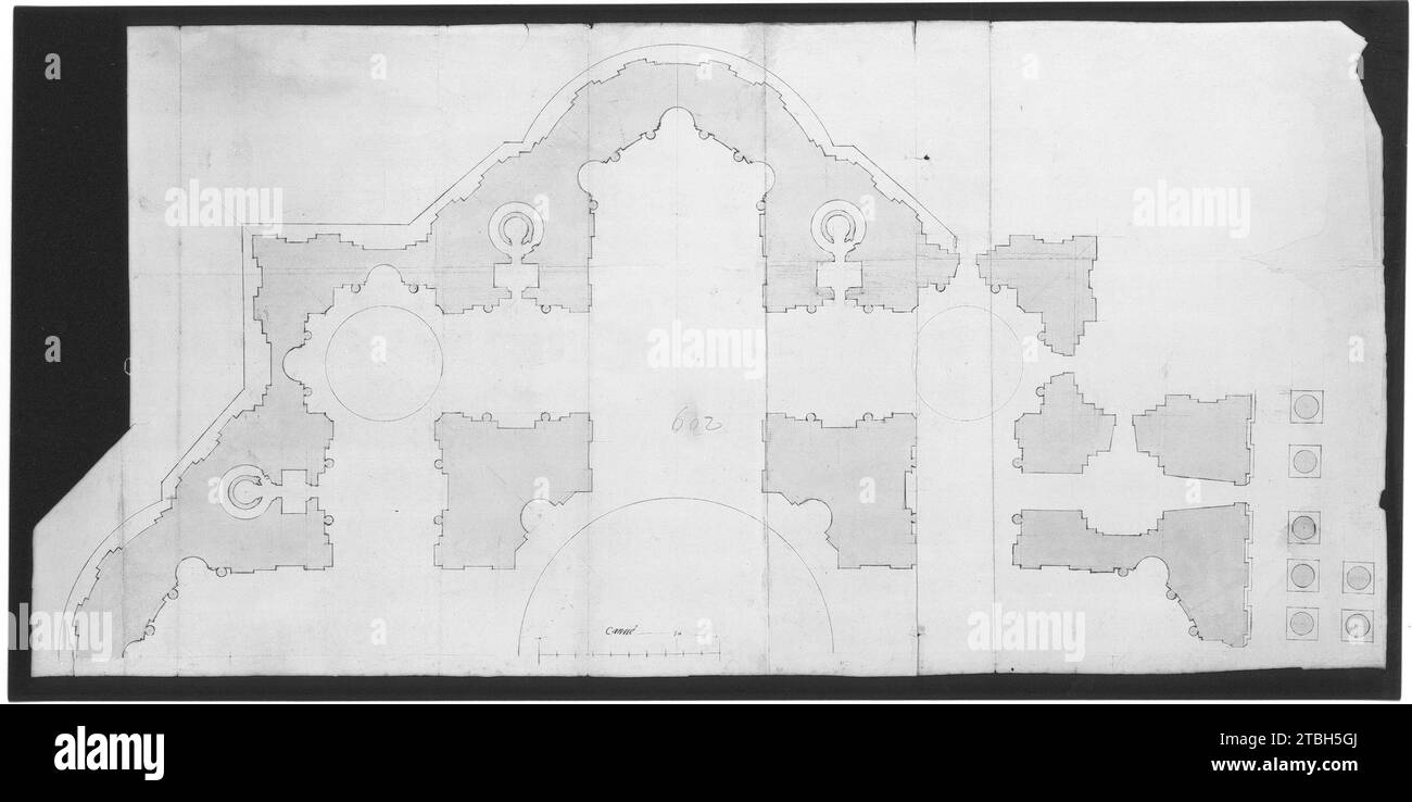 St Peter's, plan (recto) blank (verso) 1949 di Anonymous, francese, XVI secolo Foto Stock
