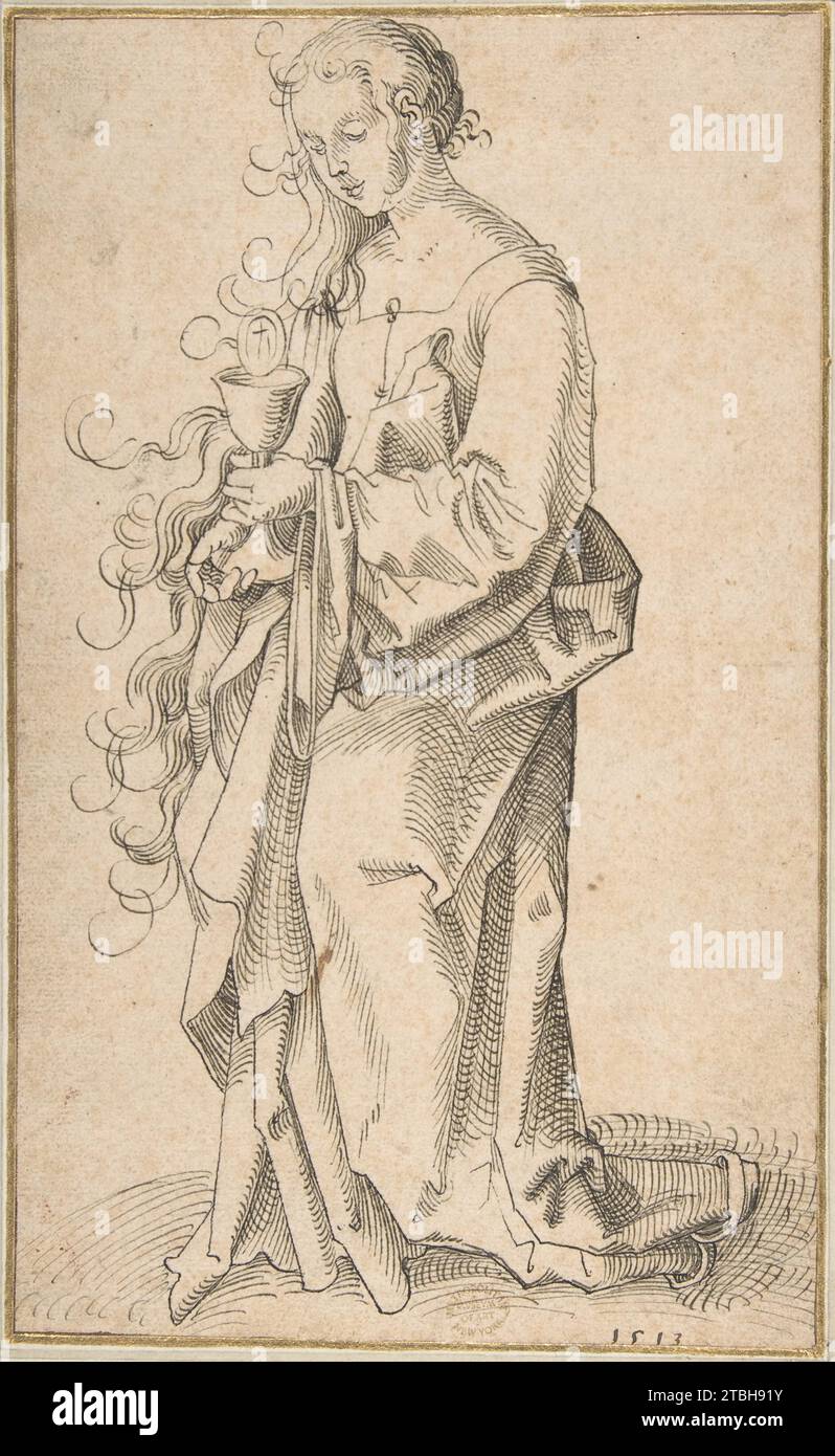 St Barbara with a Chalice and host 1911 di Hans Baldung (chiamato Hans Baldung Grien) Foto Stock
