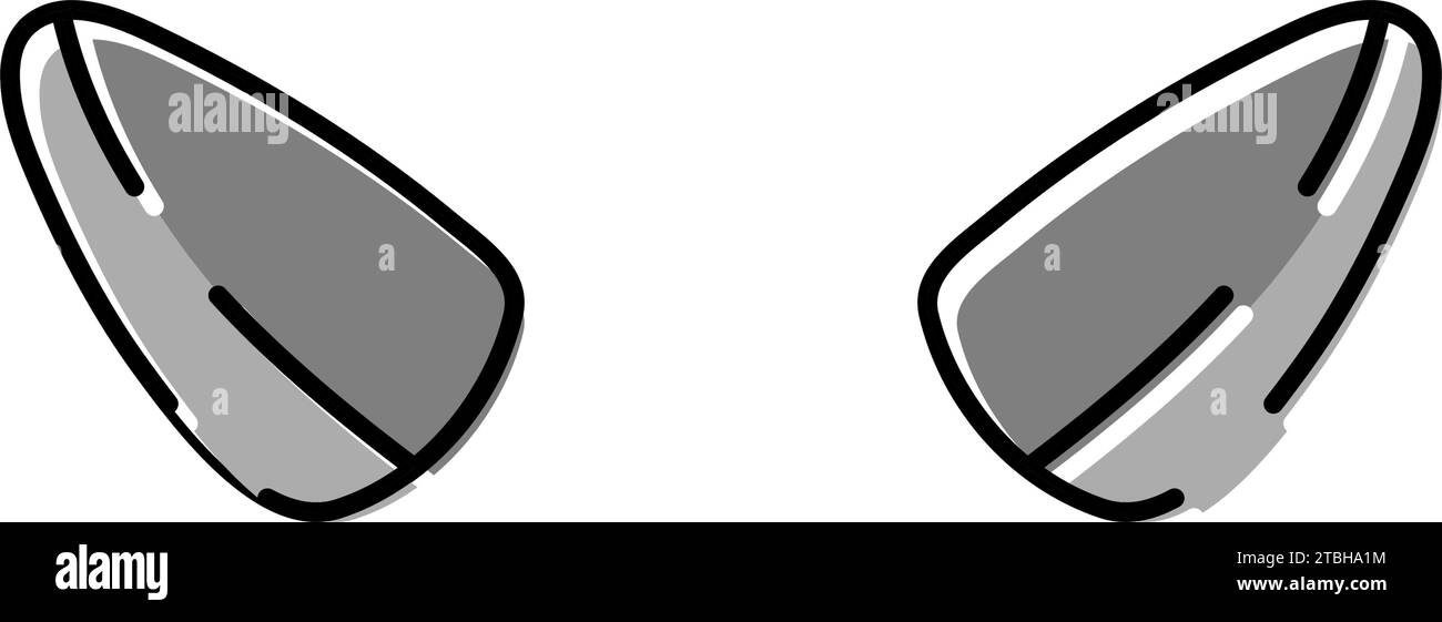 illustrazione vettoriale dell'icona del colore animale del corno della mucca Illustrazione Vettoriale