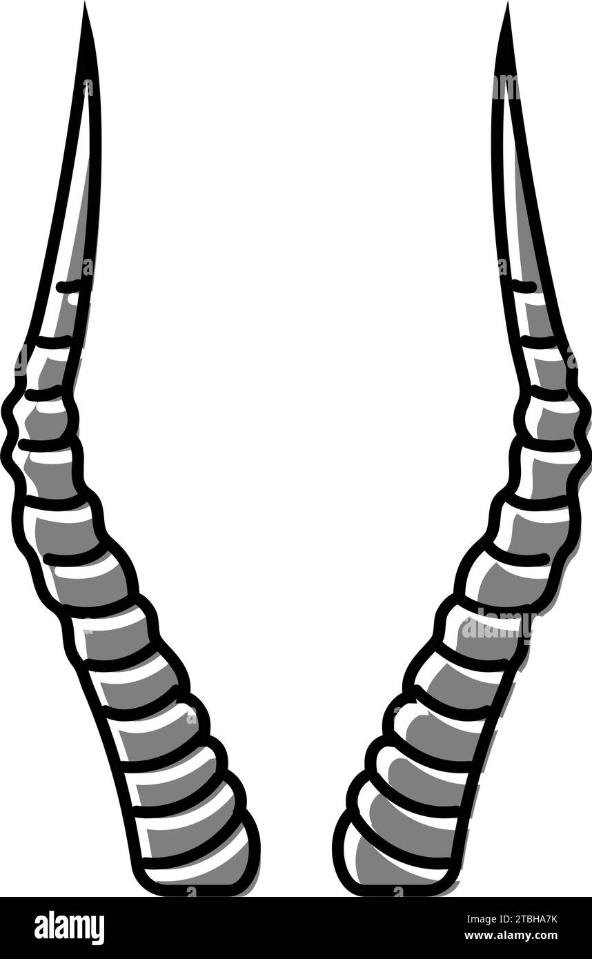 immagine vettoriale dell'icona a colori dell'animale del corno dell'antilope Illustrazione Vettoriale