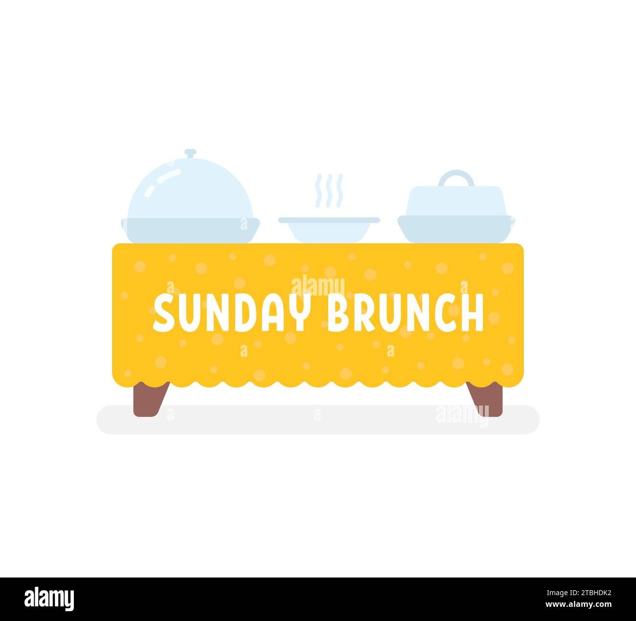 tavolo con vista laterale come brunch domenicale Illustrazione Vettoriale