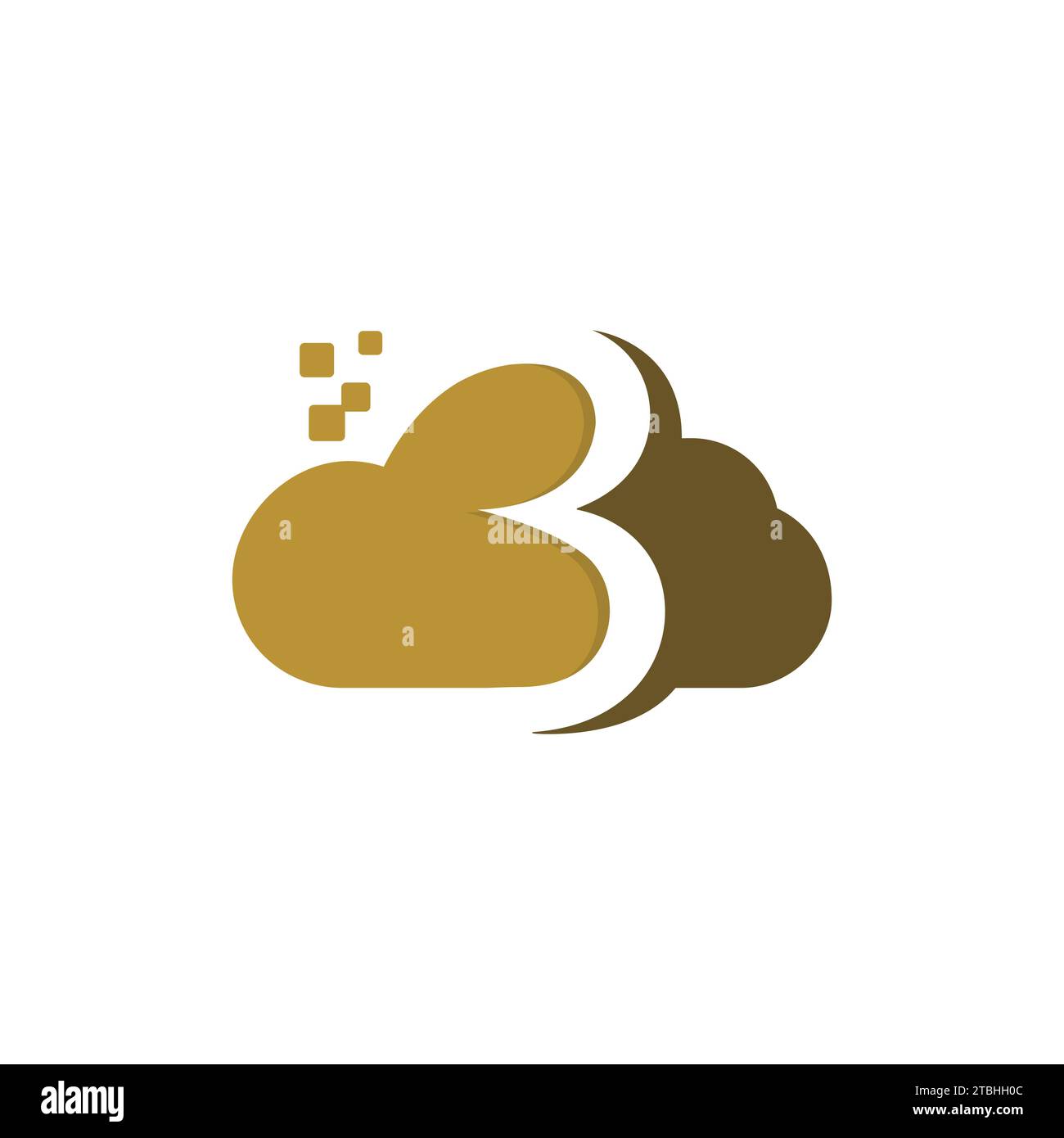 Numero 3 combinato con il logo dell'icona della tecnologia cloud. Grafica vettoriale disegno del logo per logotipo tipografico 3 cloud Illustrazione Vettoriale