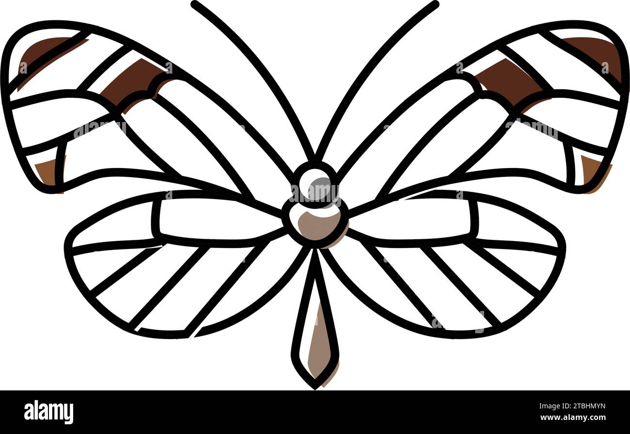 immagine vettoriale dell'icona a colori della molla a farfalla in vetro Illustrazione Vettoriale