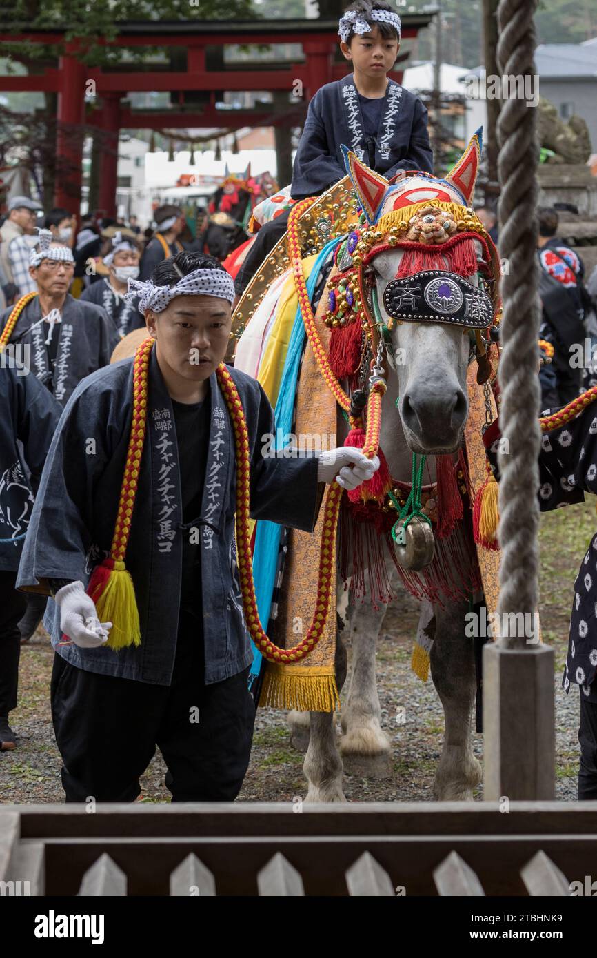 Chagu Chagu Umakko Horse Festival Prefettura di iwate Giappone Foto Stock