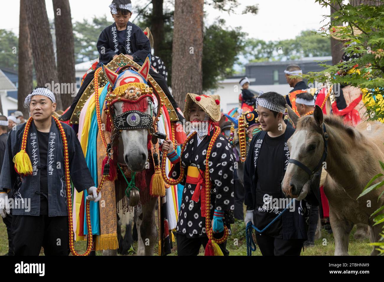 Chagu Chagu Umakko Horse Festival Prefettura di iwate Giappone Foto Stock