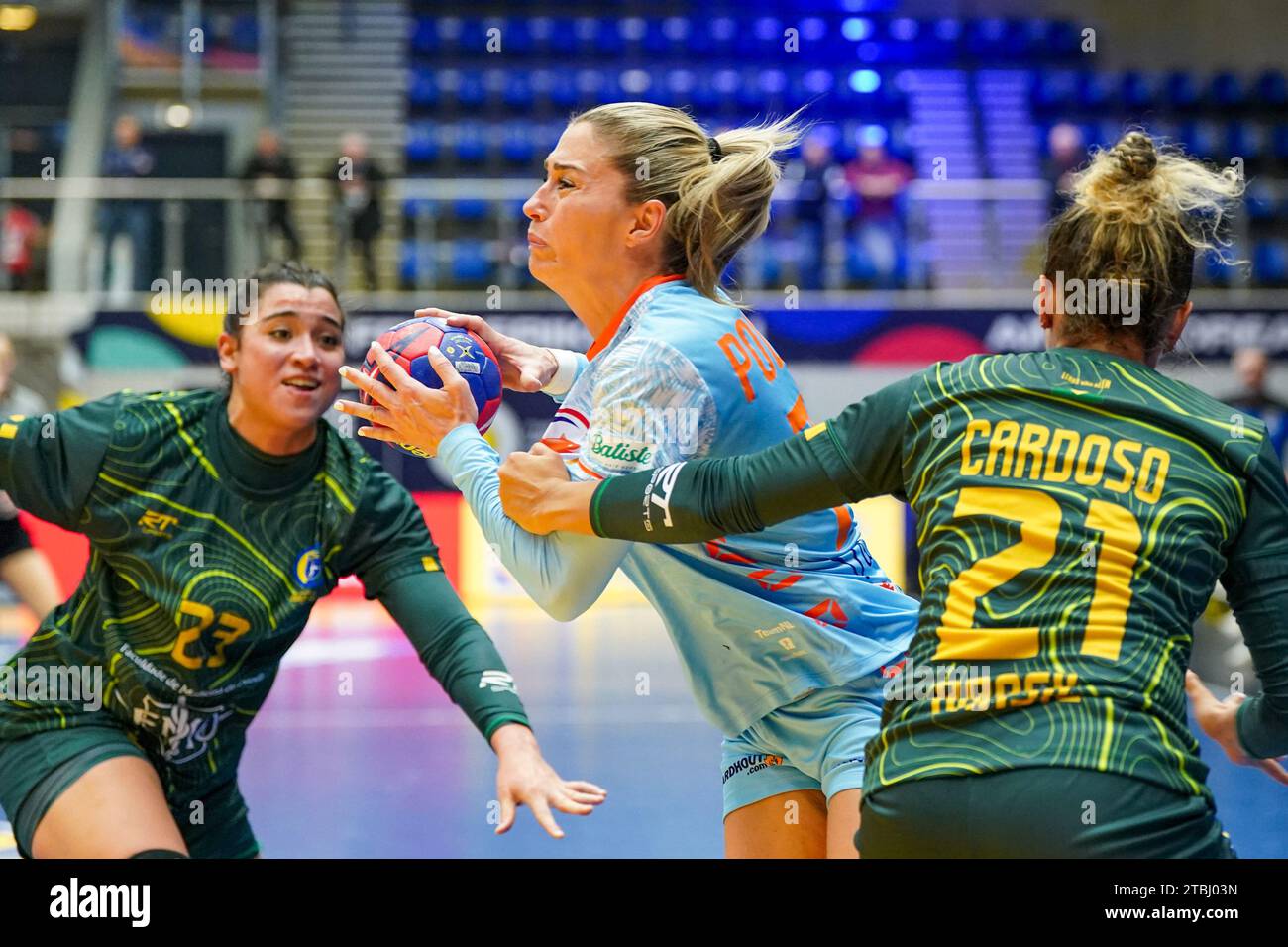 Estavana Polman dei Paesi Bassi durante il 26° Campionato del mondo femminile IHF 2023, Main Round IV partita di pallamano tra Paesi Bassi e Brasile il 6 dicembre 2023 all'Arena Nord di Fredrikshavn, Danimarca Foto Stock