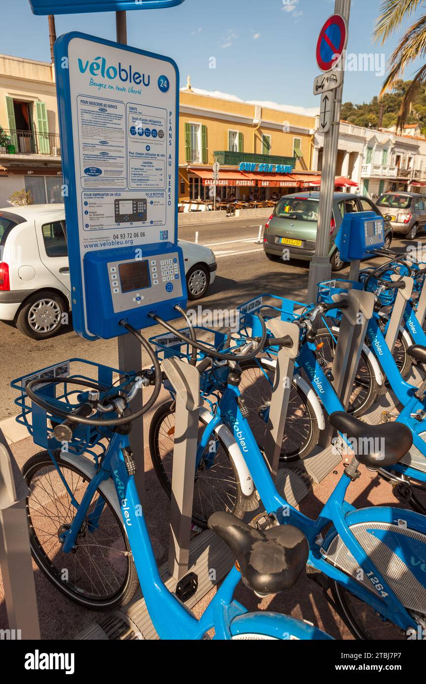 Bicicletta self-service, Nizza, Francia. Foto Stock