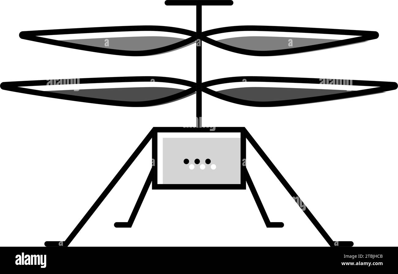 icona del colore del pianeta dell'elicottero marte illustrazione vettoriale Illustrazione Vettoriale