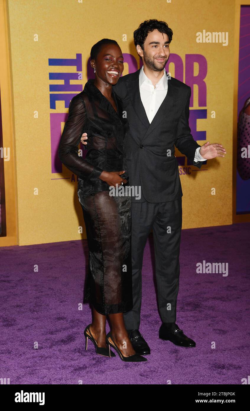 Los Angeles, California, USA. 6 dicembre 2023. (L-R) Lupita Nyong'o e Alex Wolff partecipano alla prima mondiale della Warner Bros. "The Color Purple" all'Academy Museum of Motion Pictures il 6 dicembre 2023 a Los Angeles, California. Crediti: Jeffrey Mayer/JTM Photos/Media Punch/Alamy Live News Foto Stock