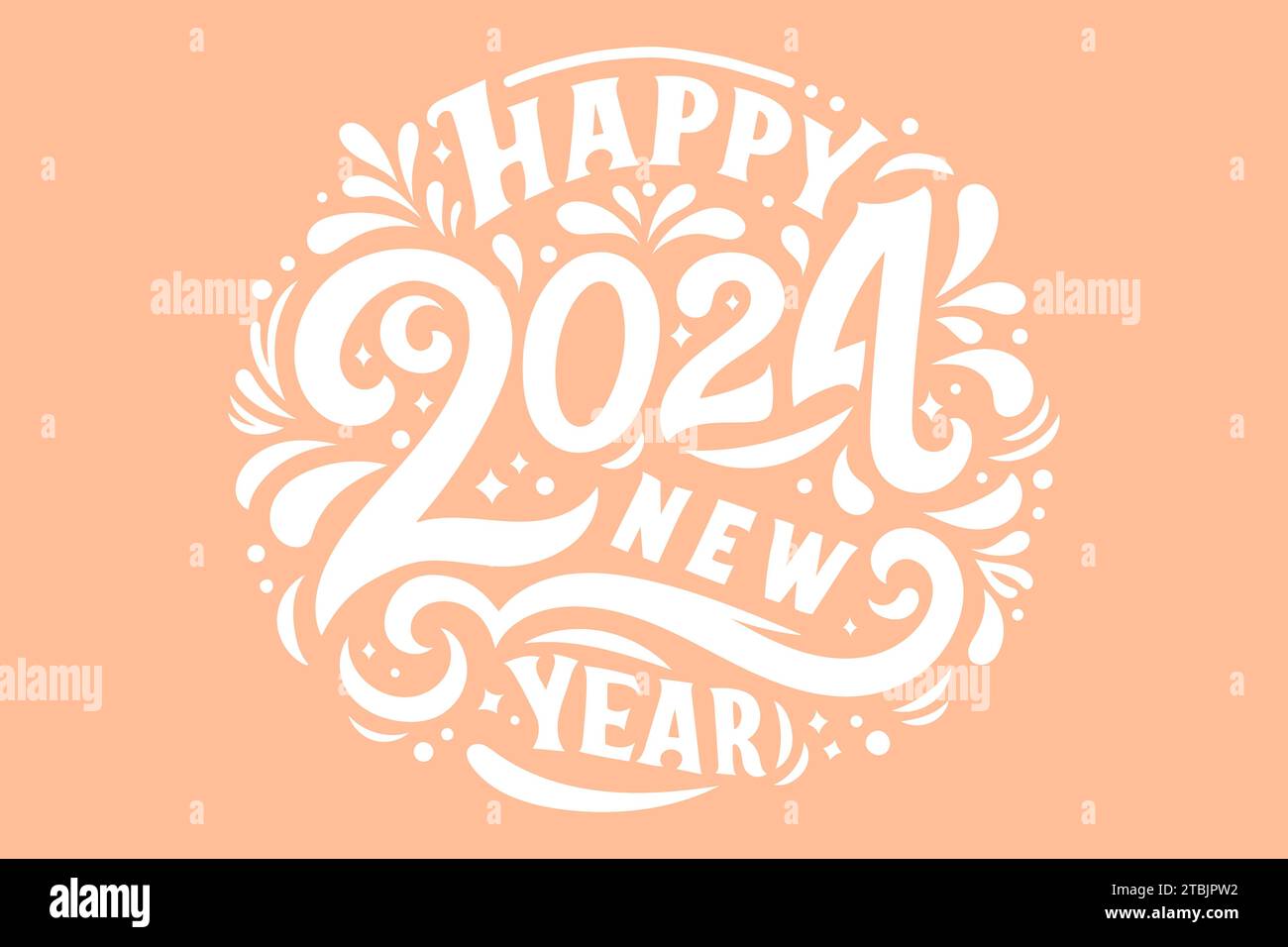 Buon design per il nuovo anno 2024. Colore PANTONE 2024 Peach Fuzz