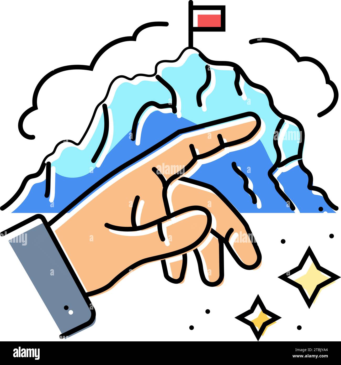 challenge yourself succes color icon vector illustration Illustrazione Vettoriale