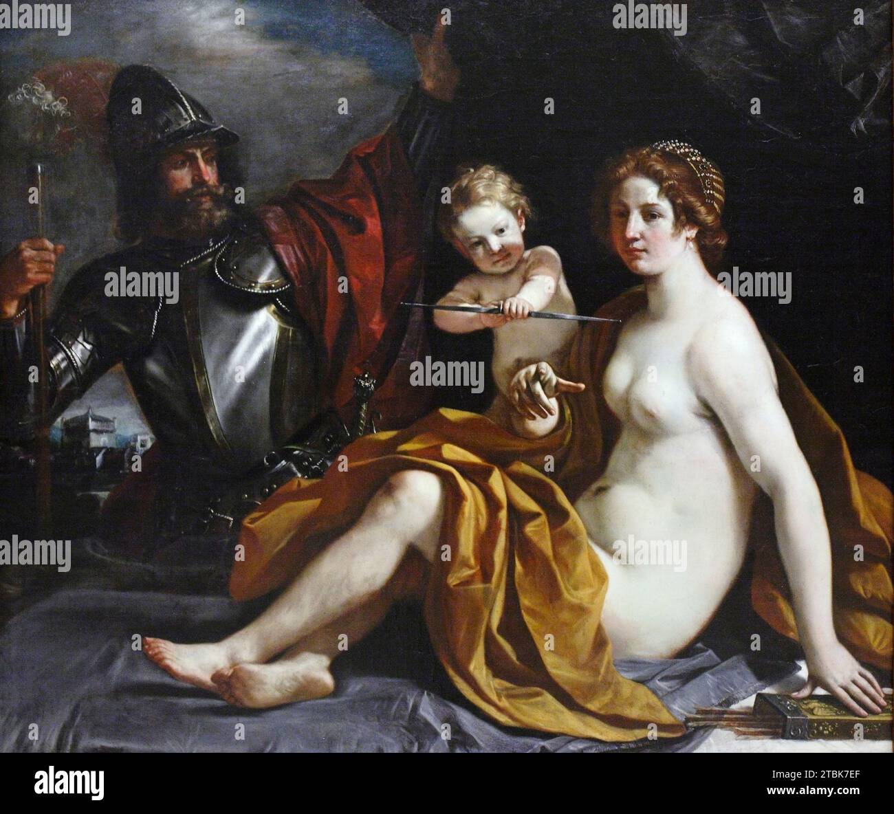 Italy Modena Galleria Estense - Venere , Marte e amore di Guercino 1666 Foto Stock