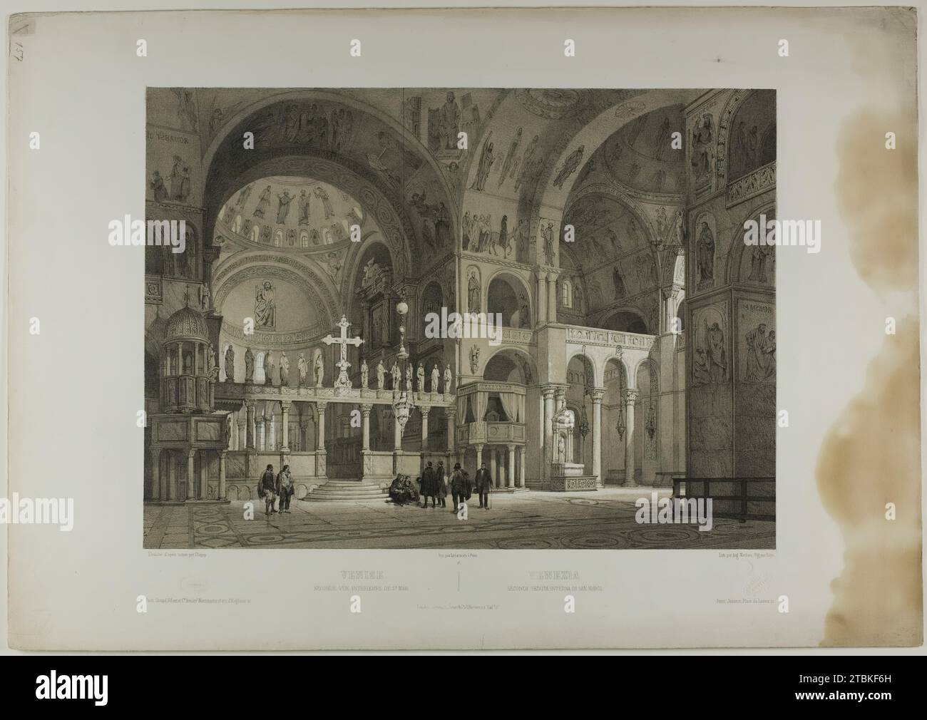 Venezia: Seconda vista interna di St Mark's, tavola sedici da Italie Monumentale et Pittoresque, c. 1848. Foto Stock