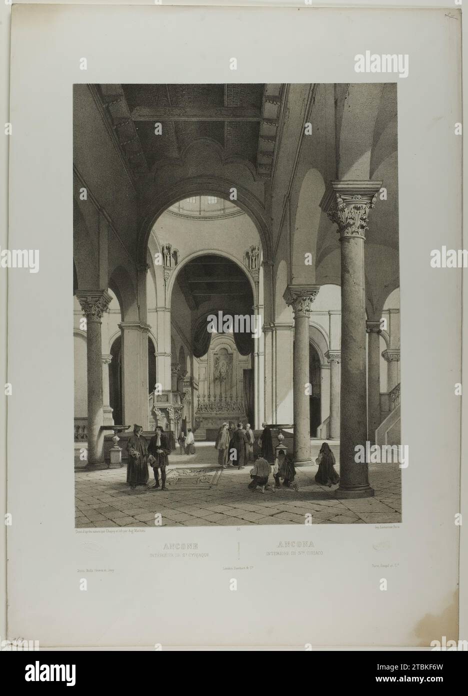 Ancona: Interno di St Syriacus, placca 38 da Italie Monumentale et Pittoresque, c. 1848. Foto Stock
