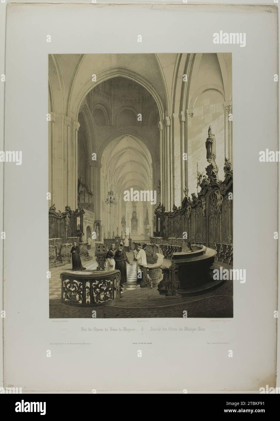 Veduta del Coro della Cattedrale di Magonza, tavola quattro da Allemande, c. 1848. Foto Stock