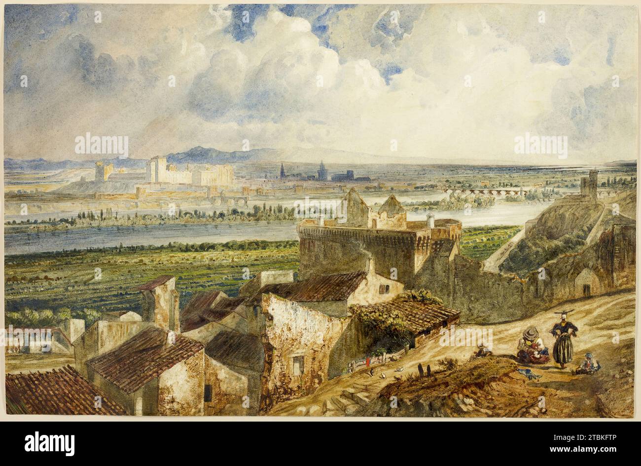 Veduta di Avignone (da Villeneuve les Avignon), 1823/69. Foto Stock